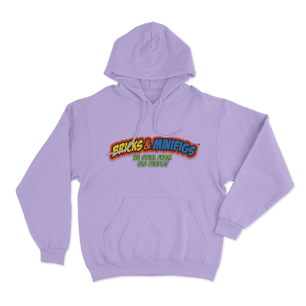 Bricks & Minifigs We Steal From Old People Logo Unisex Hoodie Purple Bricks Minifigs We Steal From Old People Logo Unisex Hoodie Purple