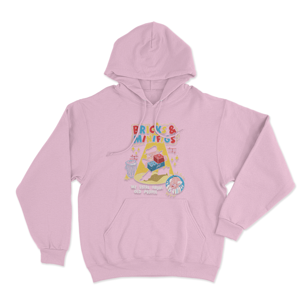 Bricks & Minifigs We Steal From Old People Unisex Hoodie Pink Bricks Minifigs We Steal From Old People Unisex Hoodie Pink