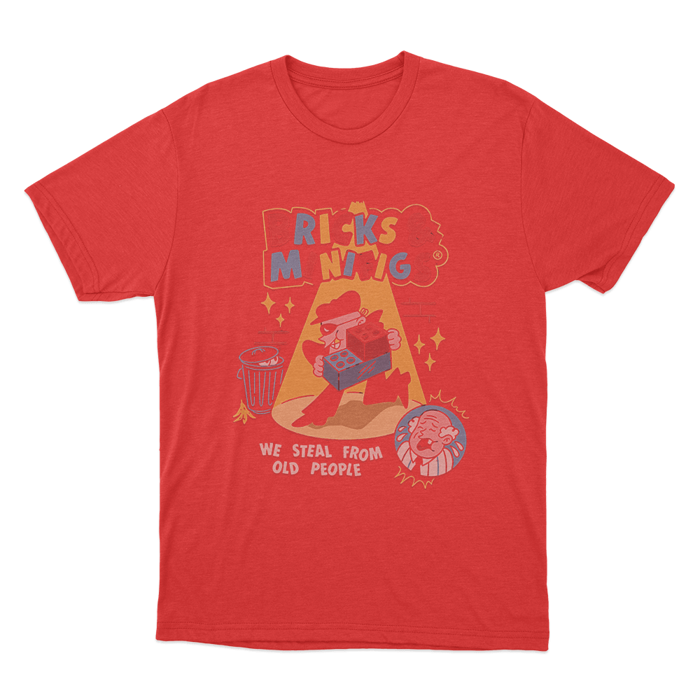 Bricks & Minifigs We Steal From Old People Unisex T Shirt Red Bricks Minifigs We Steal From Old People Unisex T Shirt Red