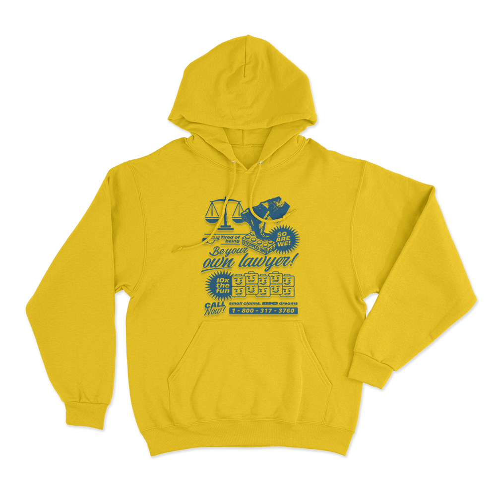 Small Claims Big Dreams Unisex Hoodie Yellow Small Claims Big Dreams Unisex Hoodie Yellow