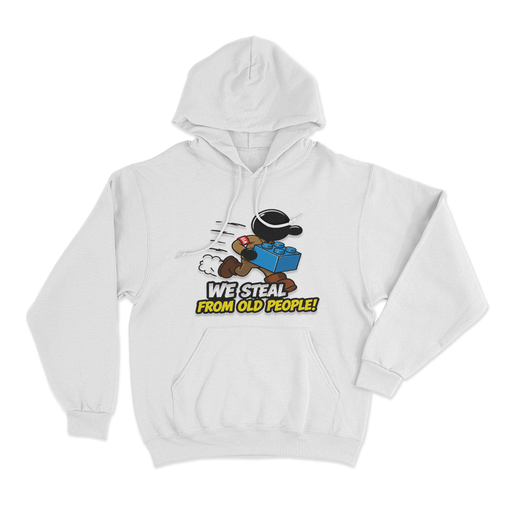 Steal From Old People Unisex Hoodie White Steal From Old People Unisex Hoodie White